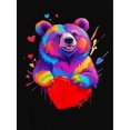 thumbnail image 4 of [Style Vibrant] T-Shirt Graphique Arc-en-Ciel Coloré pour Femmes - T-Shirt Décontracté Mignon à Col Rond et Manches Courtes, Mélange de Polyester Doux, Design Éclaboussé de Cœur et de Peinture, Parfait pour les Tenues d'Été, Été, 4 of 8