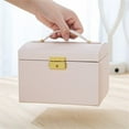 thumbnail image 4 of Gogcaro 3-Tier Jewelry Box, Travel Jewelry Case with Handle, 2 Drawers, Lockable Jewelry Organizer with Mirror, Jewelry Storage, Modern Style, Gift for Loved Ones, Pink, 4 of 7