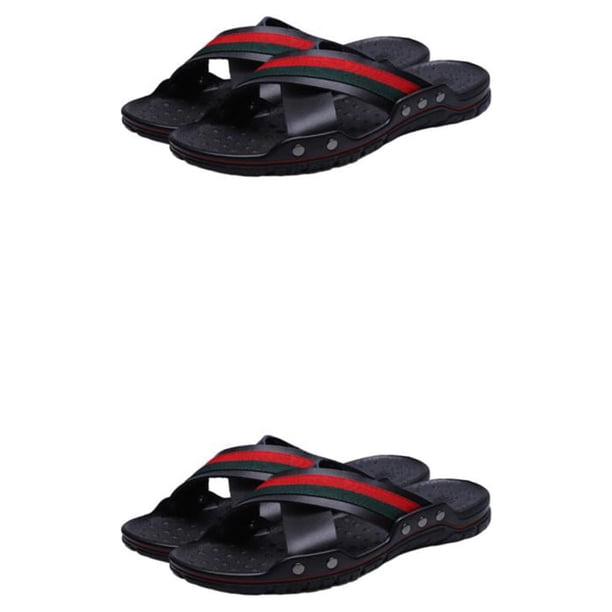 Minnieouse Zapatillas de verano para hombre, sandalias de piel de vaca antideslizantes con correa para la playa al aire libre, transpirables, para Type2 NO2