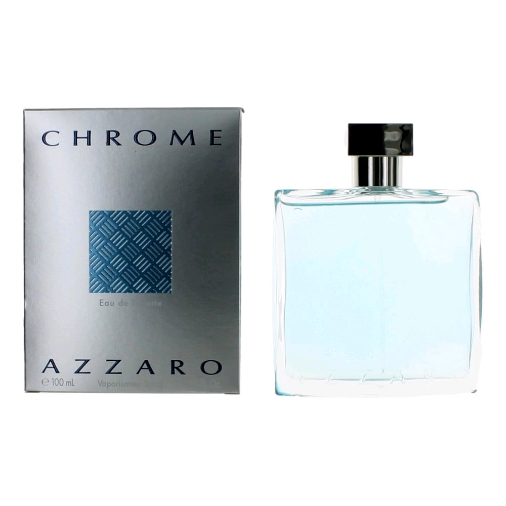 Azzaro Chrome Eau de Toilette, Cologne for Men, 3.4 oz