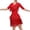 Red, variant on Women's Ballroom Dance Costume Short Sleeve V Neck Pleated Long Fringed Tango Latin Dance Dress