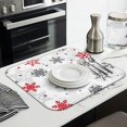 thumbnail image 3 of Multicolor Christmas Snowflake Pattern Dish Drying Mat for Kitchen 1 Pack, Ultra Absorbent Microfiber Dishes Drainer Mats,16x18in(41x46cm), 3 of 6