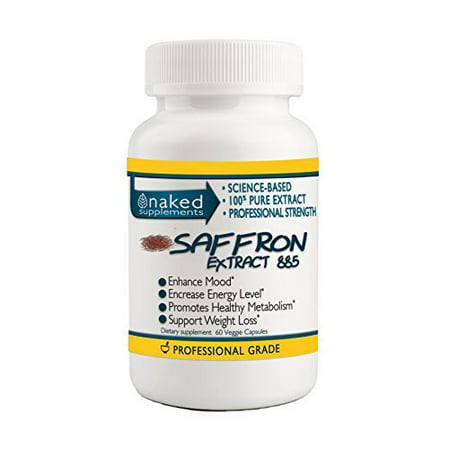 Extra Strength Saffron Extract 885 Vegetable Capsules-Naked Supplements-Enhance Mood, Increase Energy Level, Promotes Healthy Metabolism, Support Weight Loss, Lose Weight
