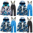 thumbnail image 5 of Snow Suit for Kids Ski Jacket Pants Set Solid Color Lined Ski Suit with Removable Hood Waterproof Windproof Outdoor Jackets for Girls 6-8 Years, 5 of 5