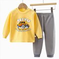 thumbnail image 4 of HCNTES Baby Boy Winter Clothes Toddler Baby Boy Fall Clothes Waffle Contrast Color Sweatshirt Pants Sets Winter Outfits 6 12 18 24 Months, 4 of 4