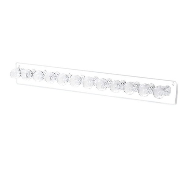 Estante de almacenamiento de joyas de acrílico para colgar en la pared con 12 ganchos. Ganchos para joyería para sala de estar. Claro