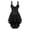 Black, variant on Women Steampunk Bridal Strap Bustiers Corset with Skirt Party Set White XXS
