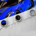 thumbnail image 4 of Castle Fairy Retro Racing Car Black Out Curtains for Boys, Checkered Flag Design Curtains Pack of 2 (42x63 Each) for Bedroom, Blue Black, 4 of 6