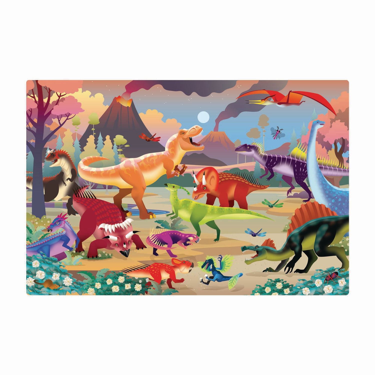 Melissa & Doug Dinosaurs Giant Floor Puzzle for Kids 3-5 (36 Easy-Clean Surface Cardboard Pieces, 34” x 22.7”)