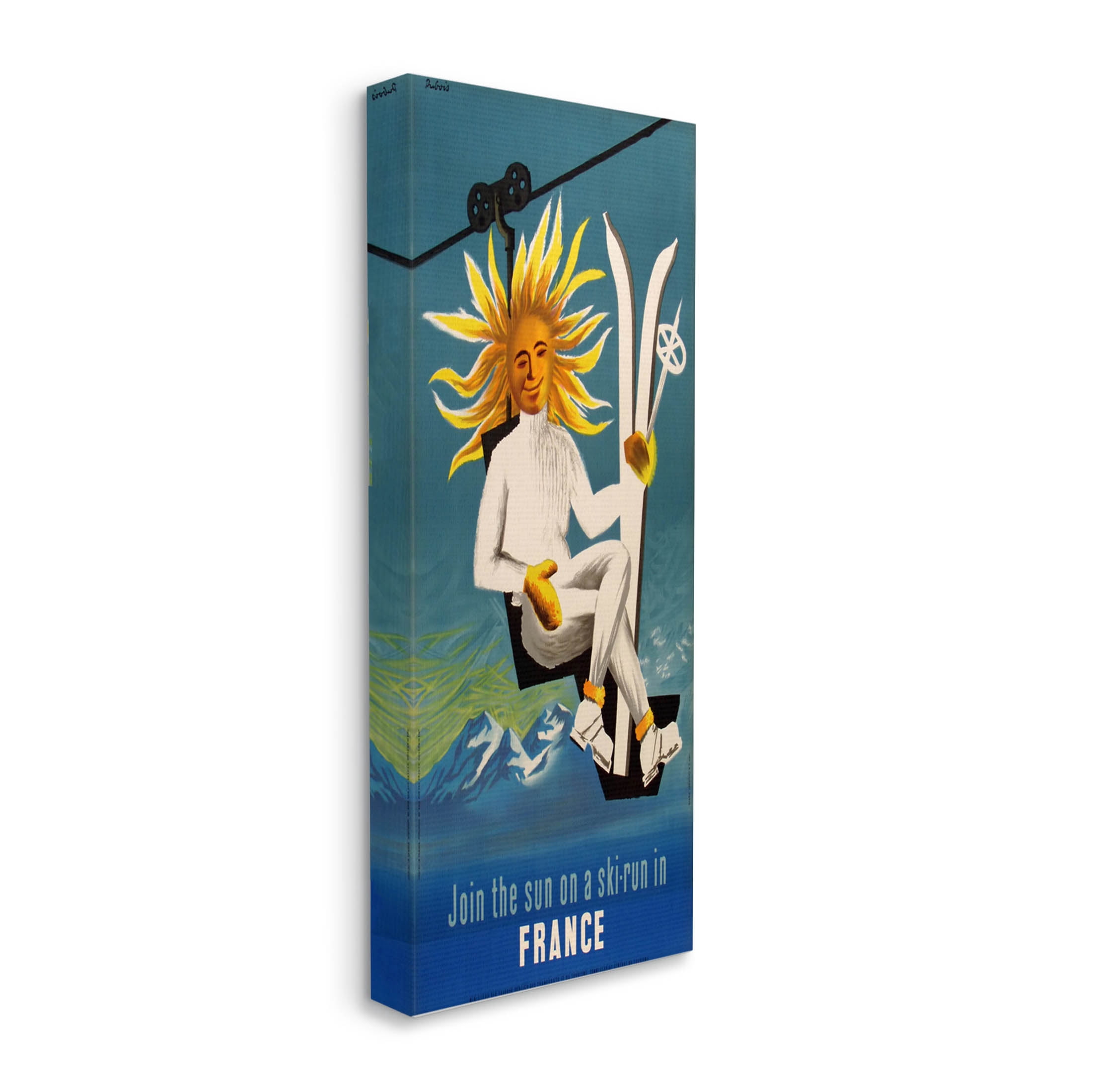 Stupell Industries Sun Skiing In France Phrase Graphic Art Gallery Wrapped Canvas Print Wall Art, Design by Marcus Jules