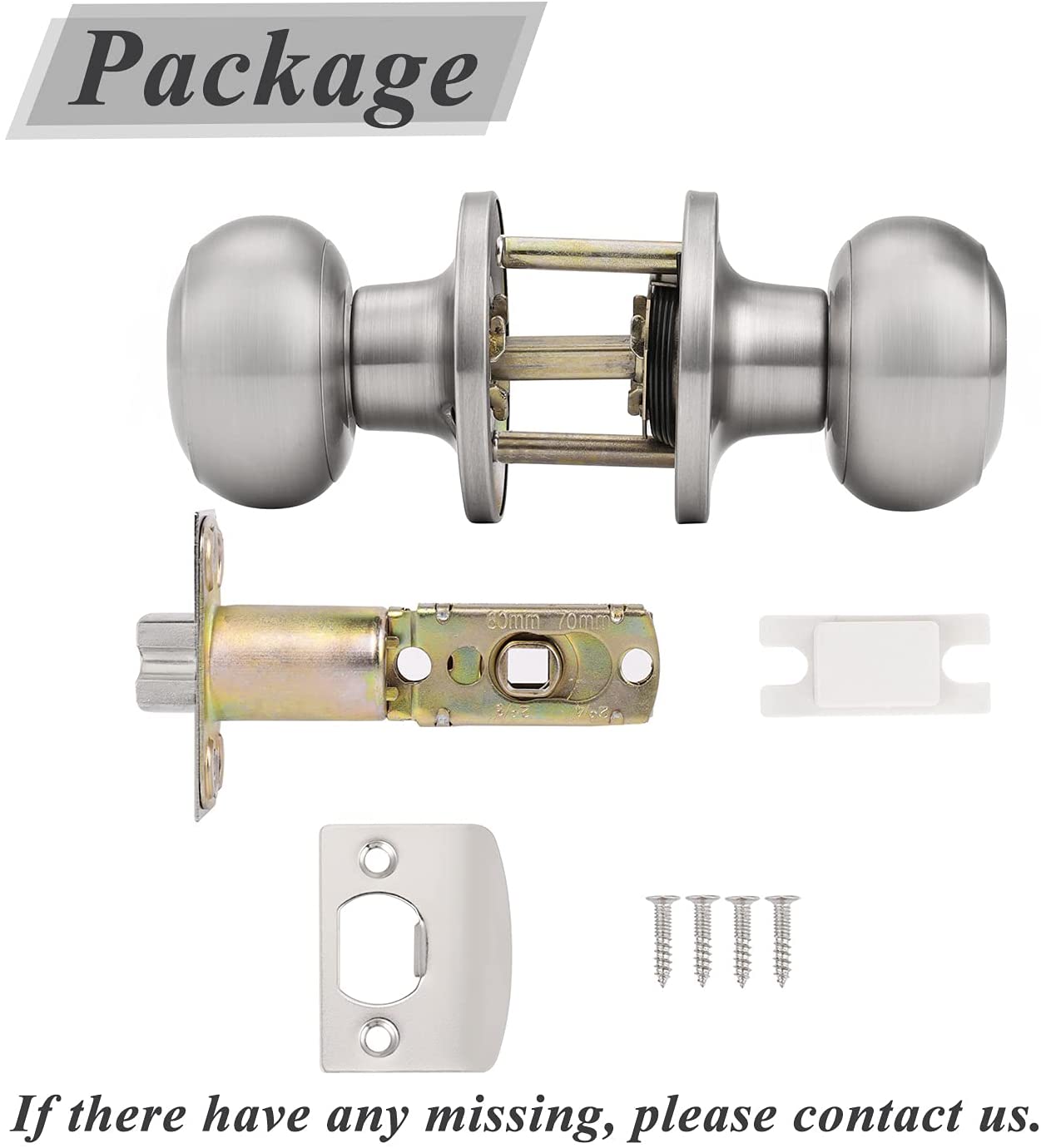 Door Knob, Passage Door Knob for Closet Hall, Interior Doorknob, Oil Rubbed Bronze, 1 Pack