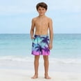 thumbnail image 5 of Guluxicc Kids Boys Hawaiian Swim Trunks with Compression & Pockets Quick Dry Bathing Suit Tropical Printed Beach Shorts for 5-14 Years, 5 of 9