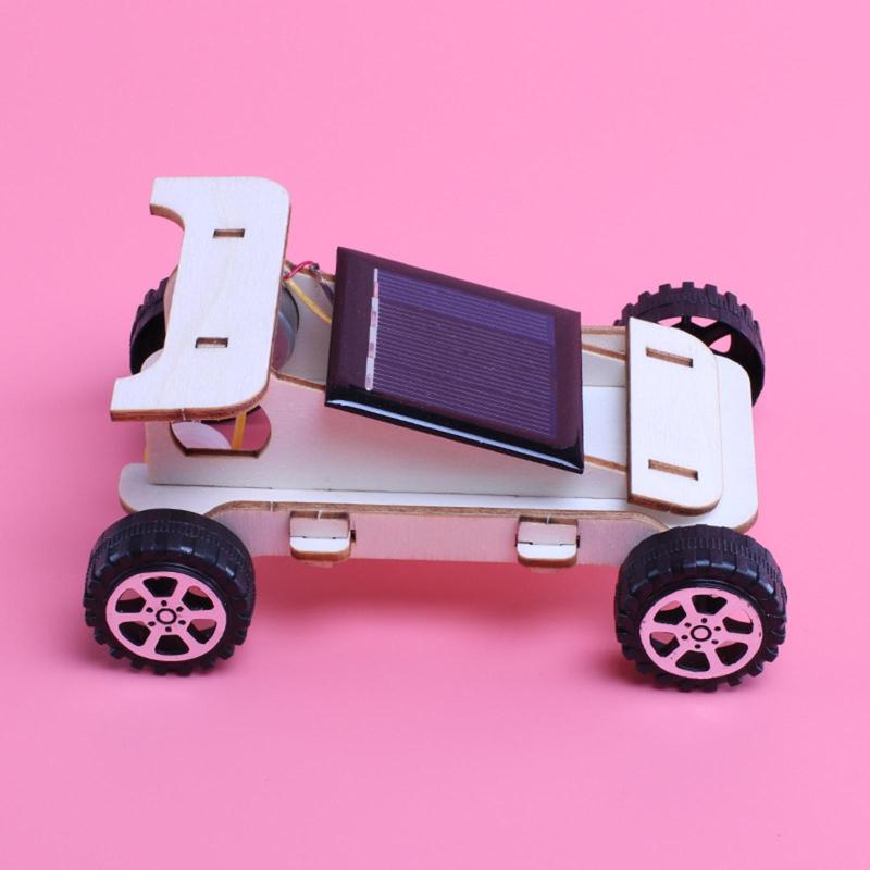 Buy DIY Wooden Science Experiment Model Kit Solar Power Car Toy STEM Educational Building