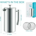 thumbnail image 5 of Belwares Stainless Steel French Coffee Press, with Double Wall and Extra Filters 34oz, 5 of 8