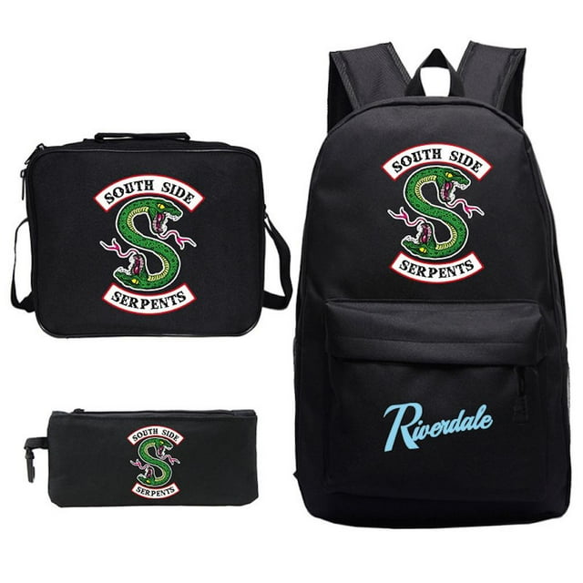 Set de mochilas Riverdales con estampado de anime con bolsa de almuerzo y bolsa para lápices