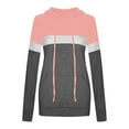 thumbnail image 5 of UJNDER Women's Color Block Pullover Hoodies Patchwork Design Lightweight Casual Comfort Fit Long Sleeve Pink S, 5 of 5