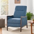 thumbnail image 7 of Upholstered Pushback Recliner Chair, Traditional Push Back Recliner Chair with , Recliner Chair with Lumbar Support , Mid Century Modern Armchair for Living Room,Navy Blue, 7 of 7