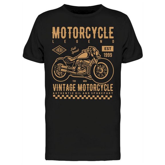 Vintage Motorcycle Brown Color  T-Shirt Men -Image by Shutterstock, Male x-Large