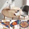 thumbnail image 3 of Round Fitted Tablecloth with Elastic Edge, 44"-60" Waterproof Stain Resistant Table Cover for Indoor, Outdoor, Picnic, Dining, Camping, Party, Holiday, Colorful Boho, 3 of 4
