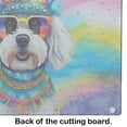 thumbnail image 3 of Bichon Frise Hippie Dawg Glass Cutting Board Large 12 in x 15 in, 3 of 5