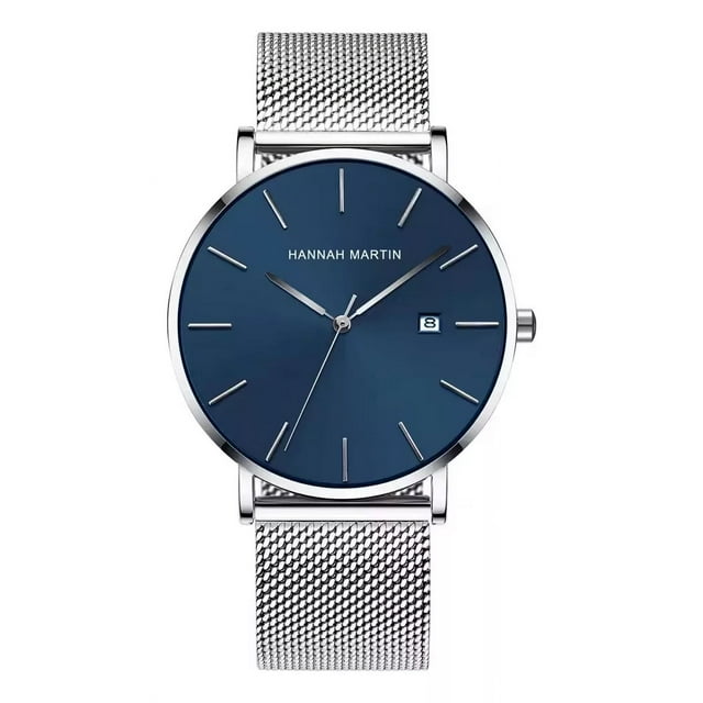 Reloj Hombre Analógico Hannah Martin Acero Elegante Blue