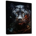 thumbnail image 2 of Designart "Tranquil Panther In The Moonlight" Animals Panther Floater Framed Wall Art Living Room, 2 of 5