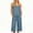 Blue#01, variant on 2 Piece Sets for Women Adjustable Spaghetti Strap Top Wide Leg Capri Pants Suit with Pockets Breathable Soft Cotton Linen Lounge Set Casual Solid Color Beach Vacation Outfits M