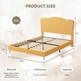thumbnail image 2 of Memoryfield Full Size Bed Frame with Upholstered Headboard, Low Profile Platform, Heavy Duty, Wooden Slats, Noise-Free, No Box Spring Needed, Yellow, 2 of 7