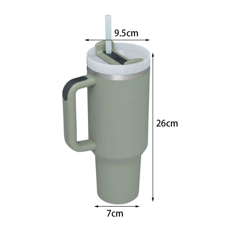 Tumbler With Handle, Insulated Big Mug With Straw And Lid