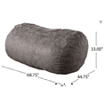 thumbnail image 3 of Charcoal Cylindrical Microfiber Bean Bag Contemporary Comfort with Removable Covers, 3 of 5