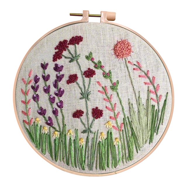 Birdeem Beginners Embroidery Flower Kit,Beginner Hand Embroidery 0 Based Diy Hand Embroidery Material Package