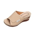 thumbnail image 2 of Wowcloth Women's Casual Summer Slides – Solid Color Peep Toe Platform Wedge Heel Slip-On for Fashion Comfort & Outdoor Wear,Plus Size, 2 of 9