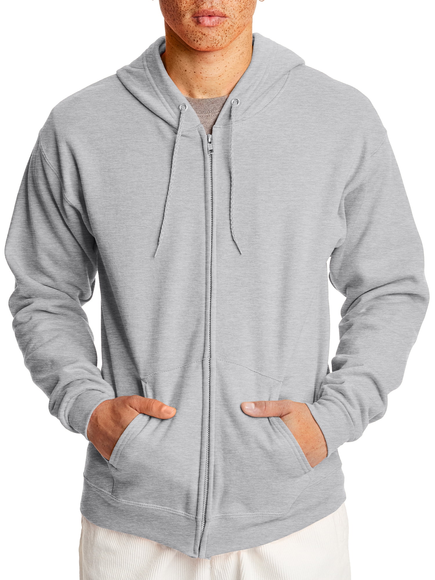 Hanes Men's EcoSmart Fleece Full Zip Hooded Jacket, up to Size 3XL