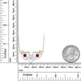 thumbnail image 3 of Gem Stone King 925 Silver and 10K Yellow Gold White Lab Grown Diamond and Red Created Ruby Heart Shape Pendant Necklace for Women (0.83 Cttw, with 18 inch Chain), 3 of 3