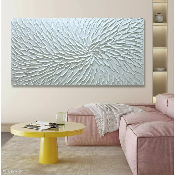 Yika Art 3D Paintings Light and Darkness Wall Art 24''X48'' Modern Abstract Oil Painting Hand Painted On Canvas Abstract Artwork Picture Wall Decoration for living room
