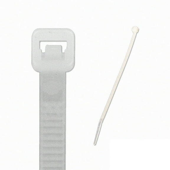 NavePoint 8 Inch Nylon Cable Wire Zip Tie 50 lbs - Natural White 400 Pack Lot Pcs Qty