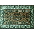 thumbnail image 1 of Ahgly Company Machine Washable Indoor Rectangle Persian Turquoise Blue Traditional Area Rugs, 6' x 9', 1 of 4