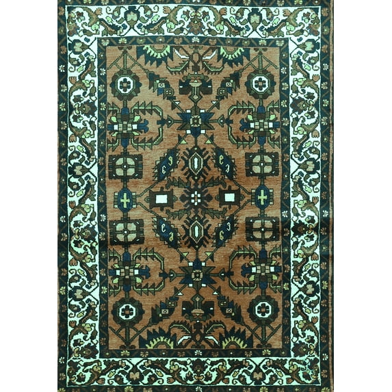 Ahgly Company Machine Washable Indoor Rectangle Persian Turquoise Blue Traditional Area Rugs, 6' x 9'