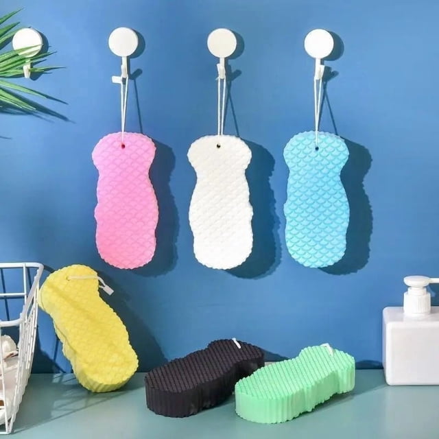 4 esponjas de baño exfoliantes ultrasuaves: herramientas reutilizables for el lavado corporal que cuidan la piel, diseñadas for una experiencia de ducha de spa, accesorios de baño versátiles.