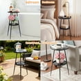 thumbnail image 2 of PinkSheep Round End Table Small Side Table Accent Table with Storage for Living Room Bedroom, 2 Tier Metal Plant Stands Pots Holder for Indoors, Black, 2 of 9