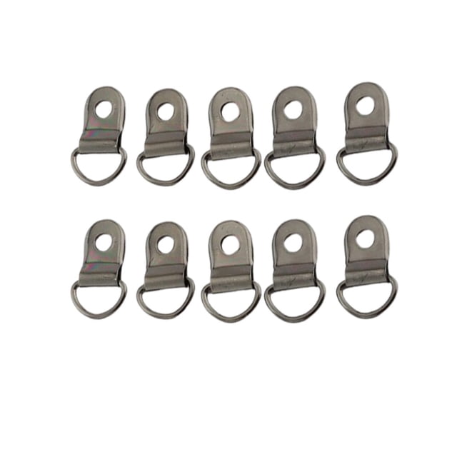 ruzhgo 10PCS Ring Buckle Figure D Anchors Rings Wear Resistance Solid Color Portable Binding Buckles Bag Shoes Picture Frame Silver Black