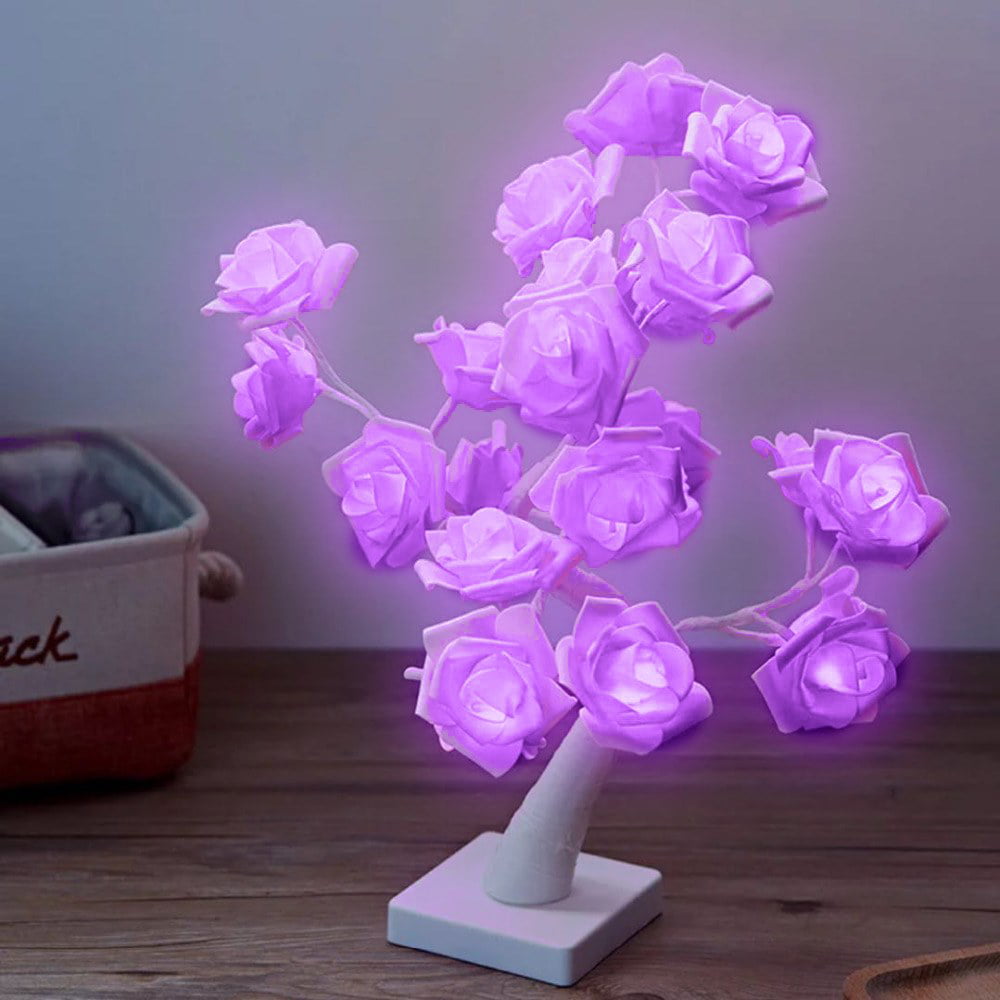 24/36LED Rose Tree Light Rose Flower Lamp Valentine's Day Gift Lovers' Birthday 