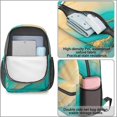 thumbnail image 4 of Blue and Gold Marble Pattern 17" Waterproof Oxford School Backpacks for Teens, S-Shape Padded Straps, for School, Travel, Hiking, Camping, 4 of 5
