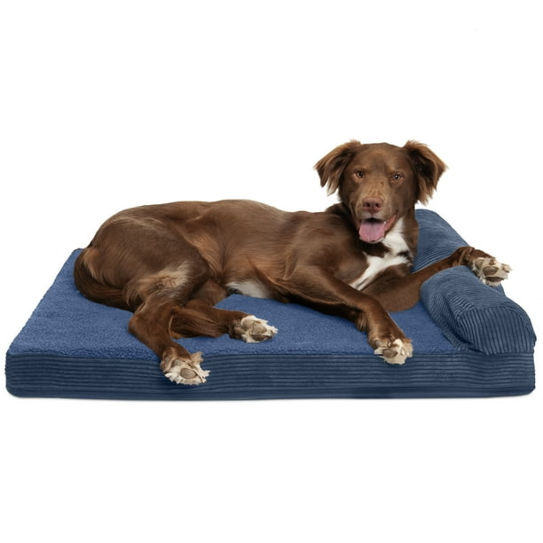 FurHaven Pet Dog Bed Cooling Gel Memory Foam Orthopedic Faux Fleece & Corduroy Lounge Pet Bed