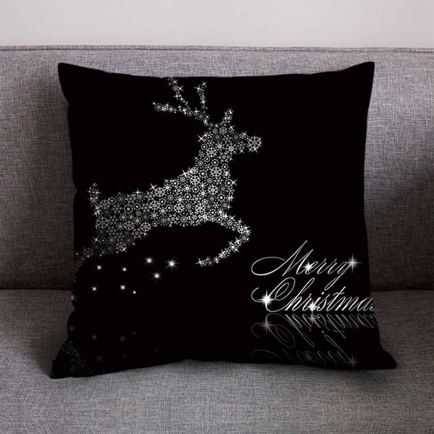 Fiudx Ofertas Y Liquidación Funda De Almohada Navideña De Lino Y Algodón, Funda De Cojín, Decoración Del Sofá Del Hogar