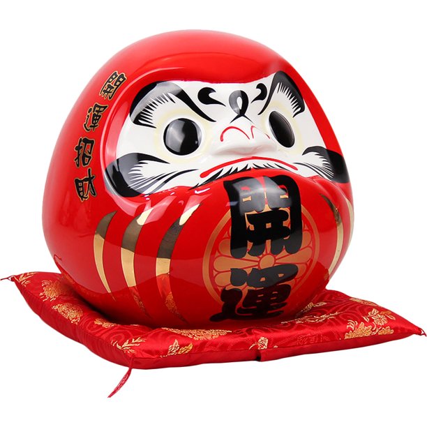 FELTECHELECTR Figura decorativa de cerámica japonesa Darma, estatua japonesa de Darma, figura de Darma de riqueza, estilo aleatorio