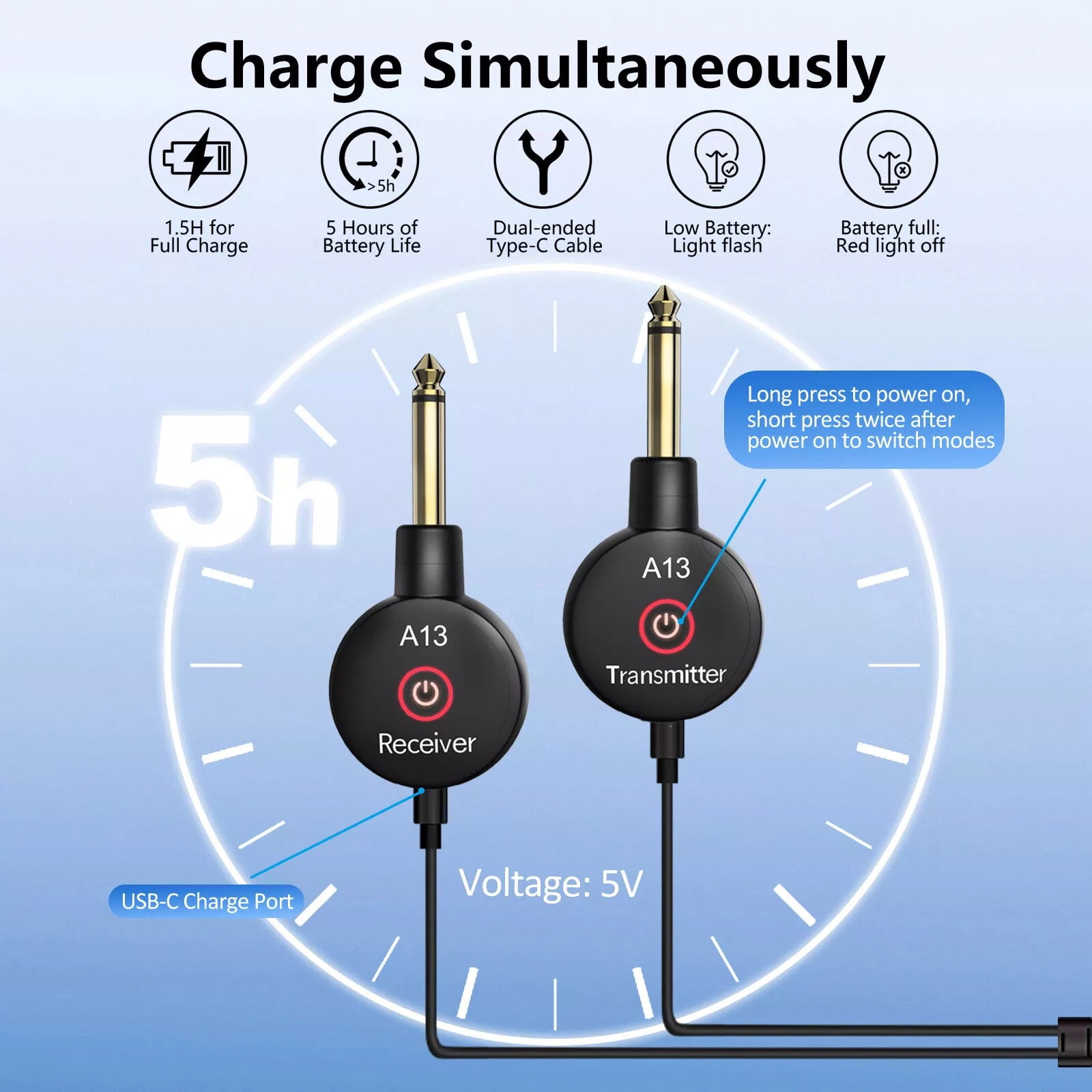 Audio Wireless Guitar Transmitter Receiver for Guitar Bass Electric Instruments TAPDRA Spare Part