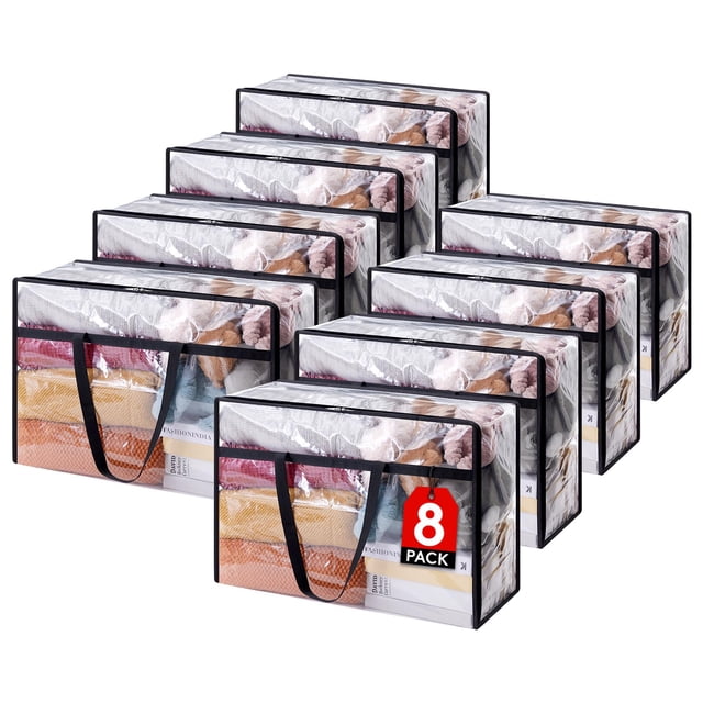 Bolsas de almacenamiento de ropa Lifewit, 60 L, plástico transparente, paquete de 8
