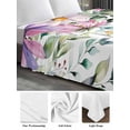 thumbnail image 6 of Eucalyptus Flower Full Size Flat Sheet, Wrinkleproof & Fadeproof Cooling Flat Bed Sheet Only, Sage Green Botanical Boho Leaf Pink Breathable Soft Bedding Top Sheets 81 x 96 Inches, 6 of 8