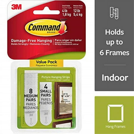 

Command 4-packages of Small & Medium Picture Hanging Strips Indoor Use (17203-ES)